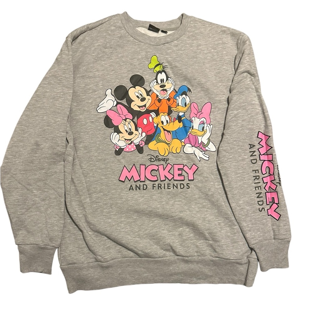 Disney Mickey and Friends Gray Crewneck Sweater